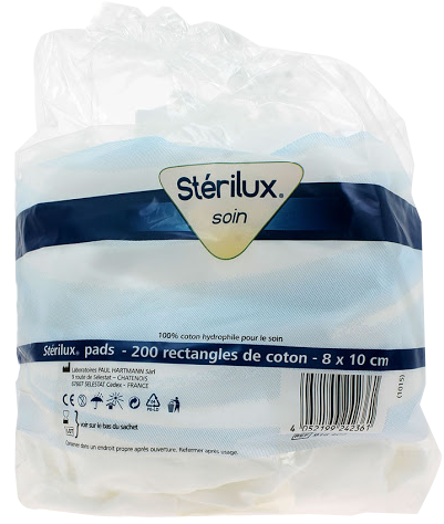 STERILUX PADS RECTANGLE  COTON HYGIÈNE